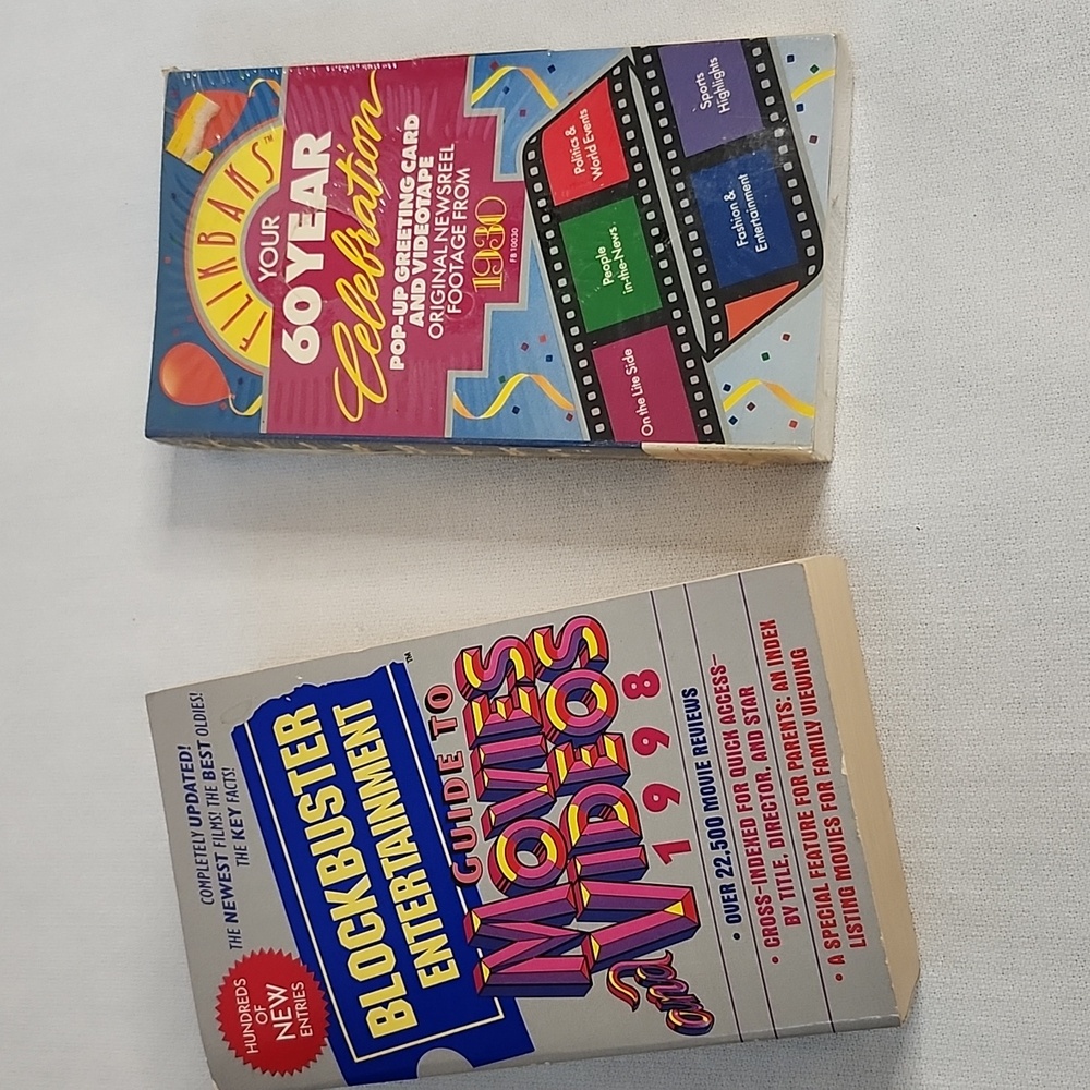 Vintage BlockBuster Entertainment Paperback Book with VHS 60 Year Celebration